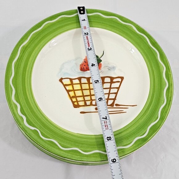 Sonoma Home Goods Strawberry Luncheon Dessert Plates Made in Italy – Set of 3 - Picture 12 of 15